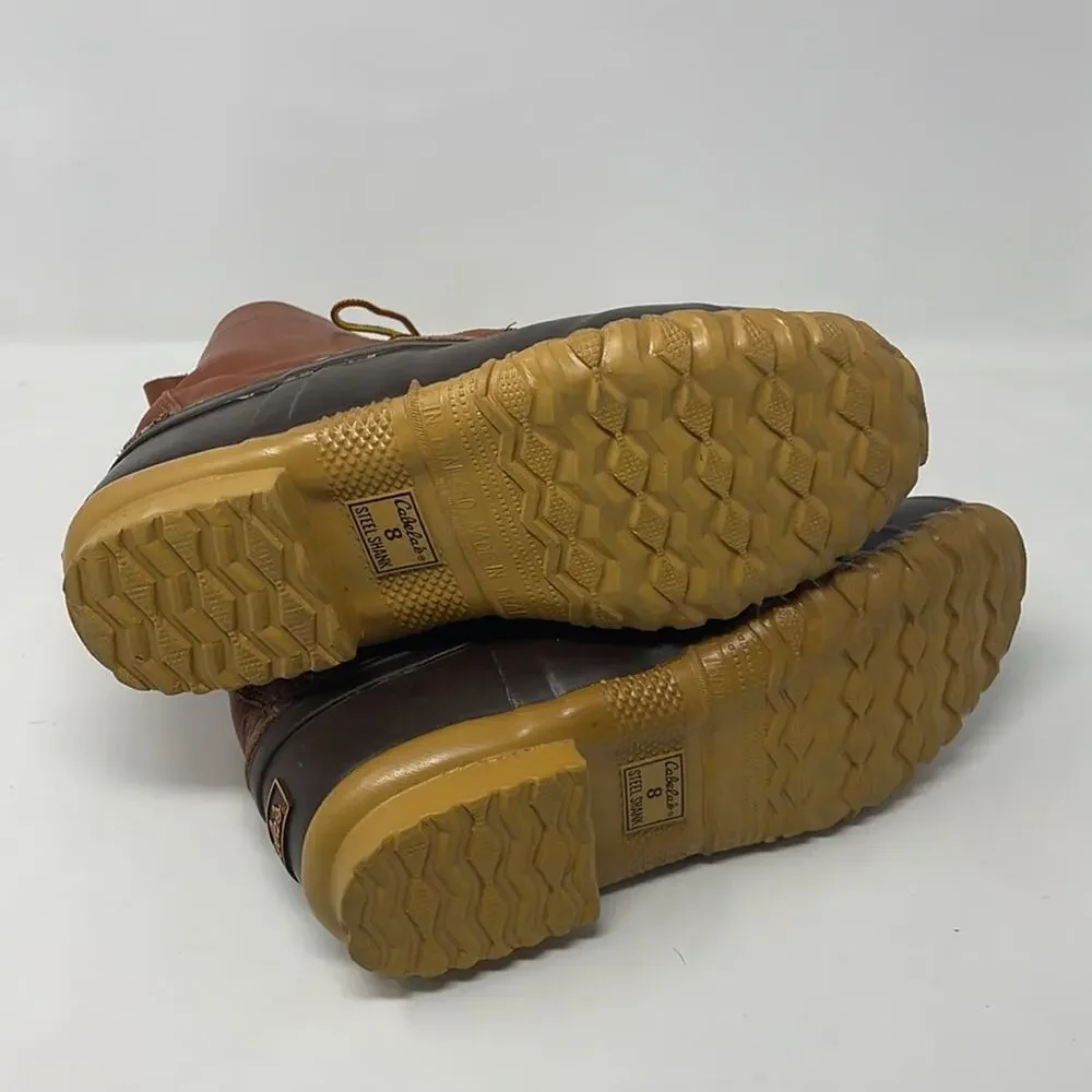 Cabela’s steel shank tall waterproof duck boot men’s 8